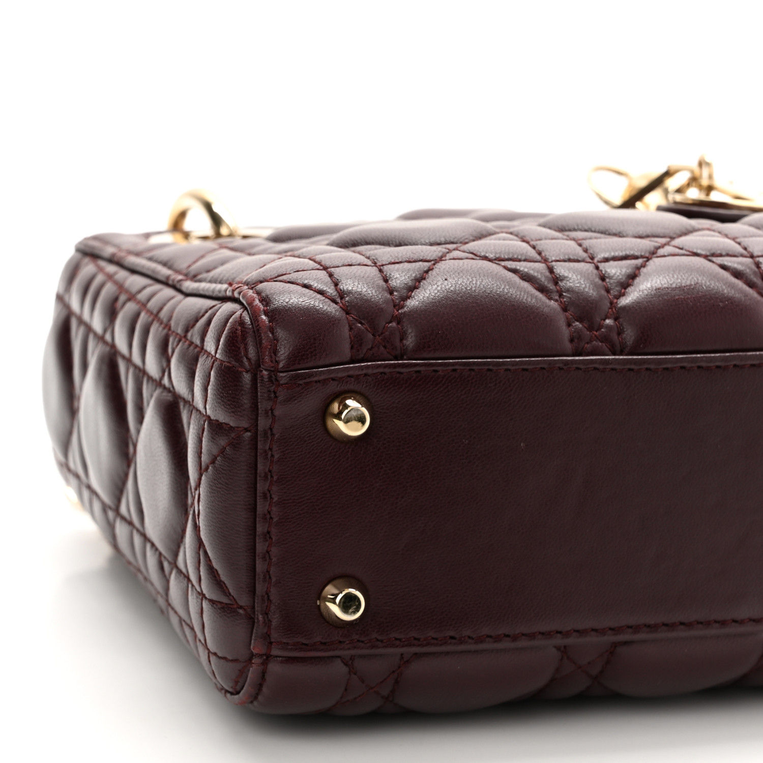 Lambskin Cannage Mini Lady  Plum