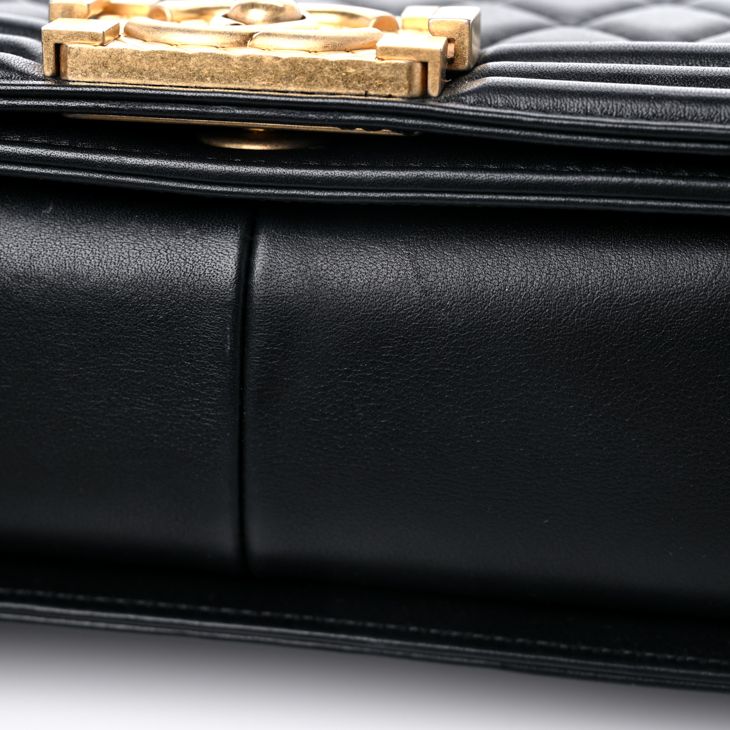 Caviar Medium Boy Logo Top Handle Flap Black