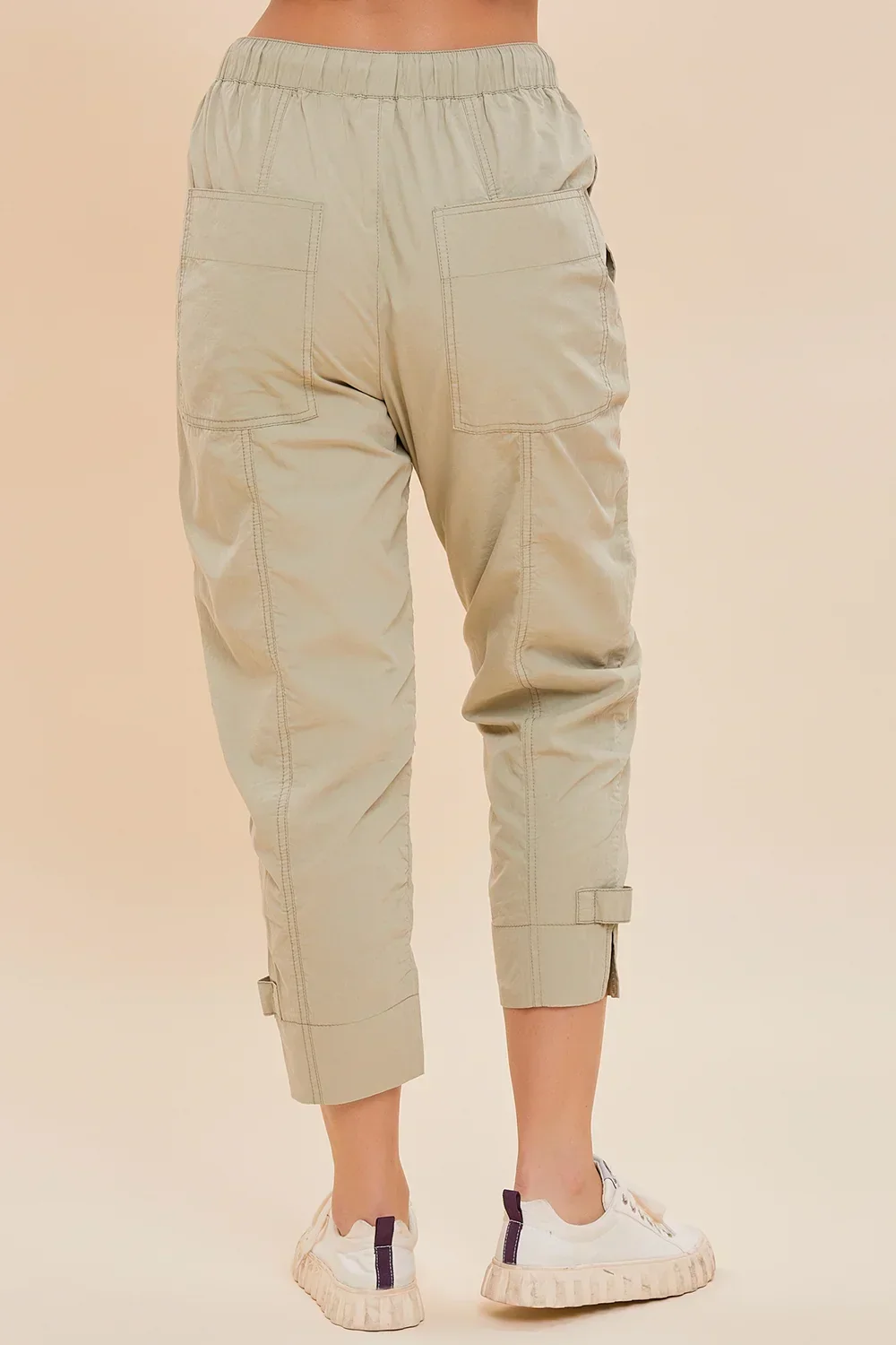 Safari Cotton Chic Utility Coord Balloon Sleeve Top & Cargo Pants Set