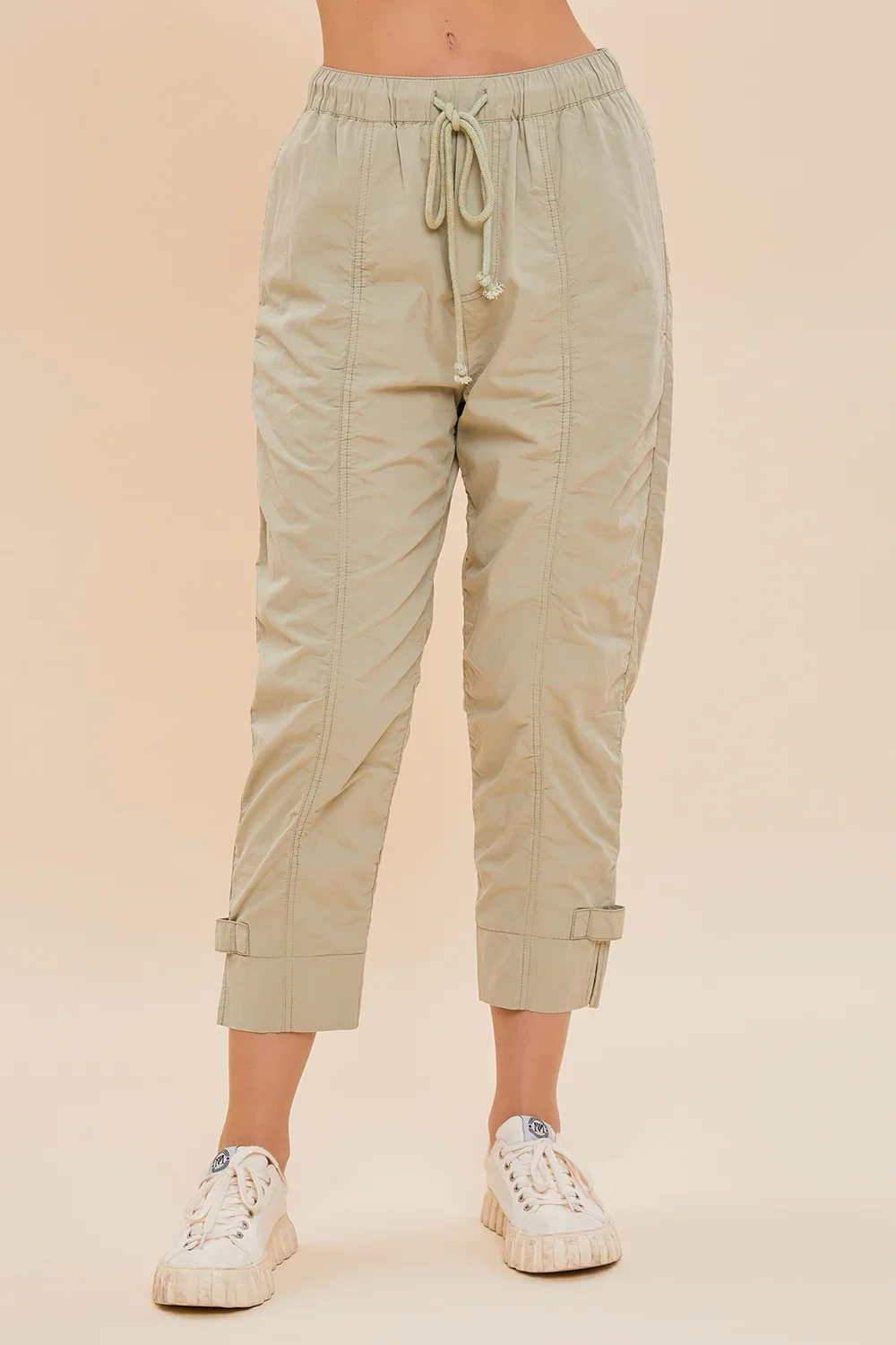 Safari Cotton Chic Utility Coord Balloon Sleeve Top & Cargo Pants Set