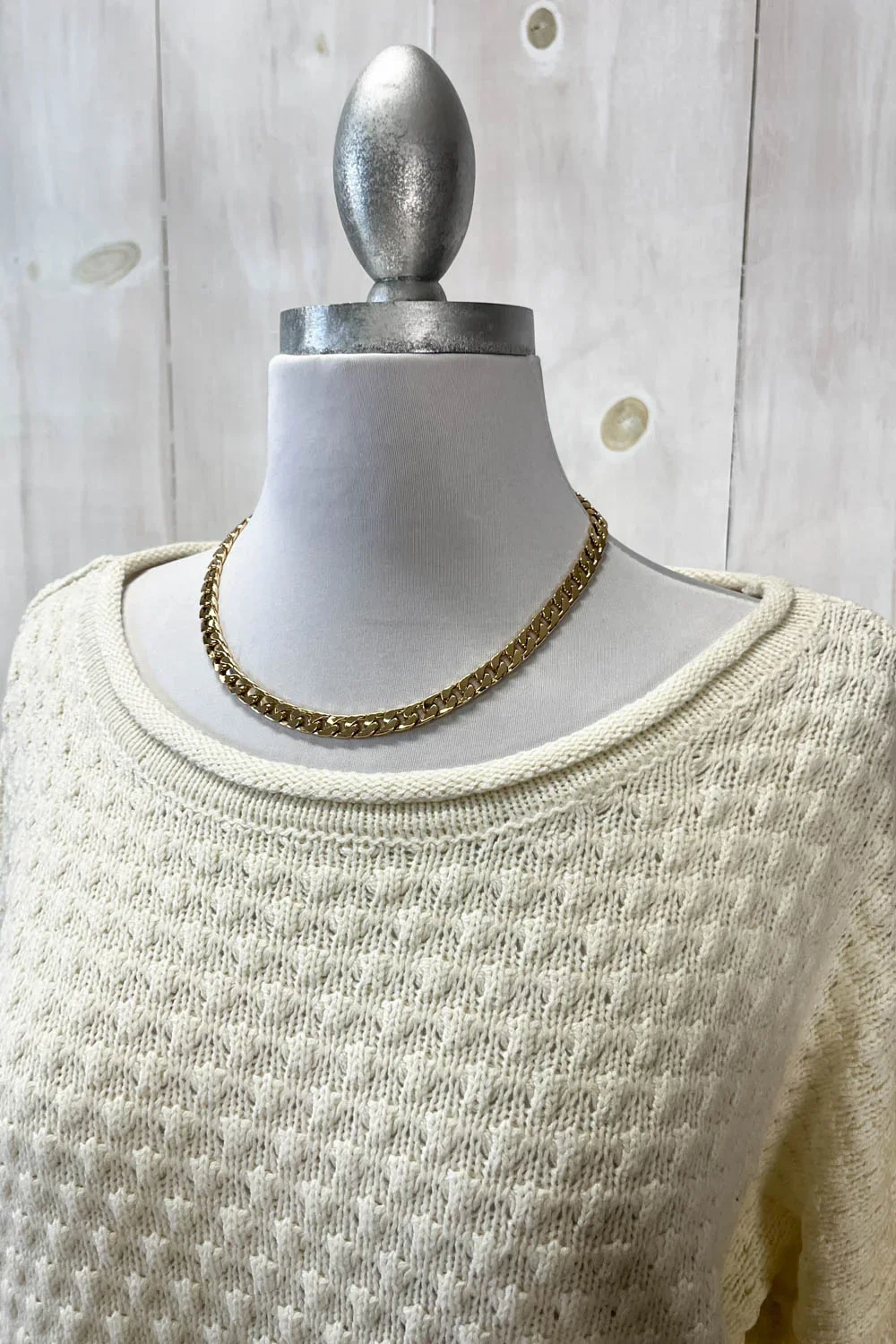 Waffle Knit Cropped Long Sleeve Raw Hem Relaxed Fit Cozy Boutique Sweater