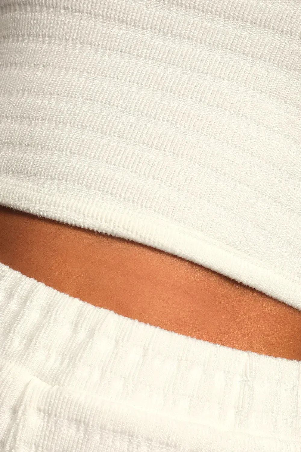 White Square Neck Ribbed Sleeveless Boutique Crop Top