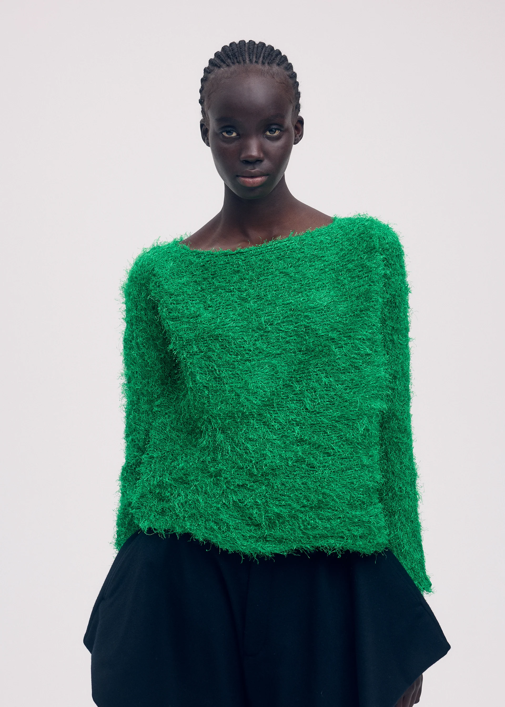 SHIFTED FUZZY PLEATS