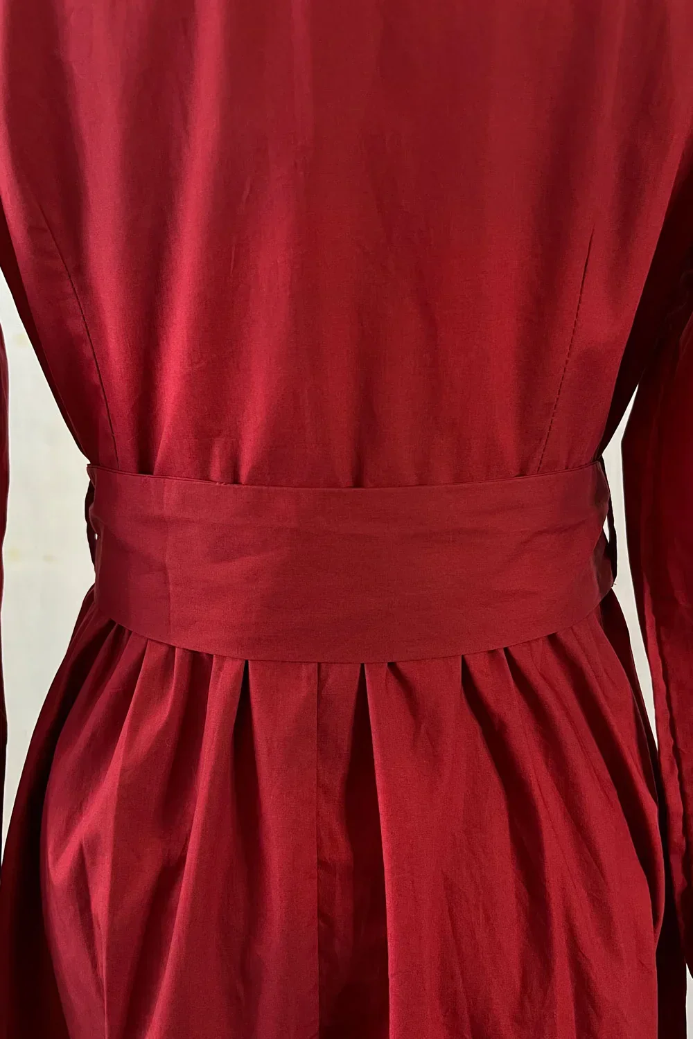 Button Down with Tie Belt Long Sleeve 100% Cotton Maxi Shirt Dress