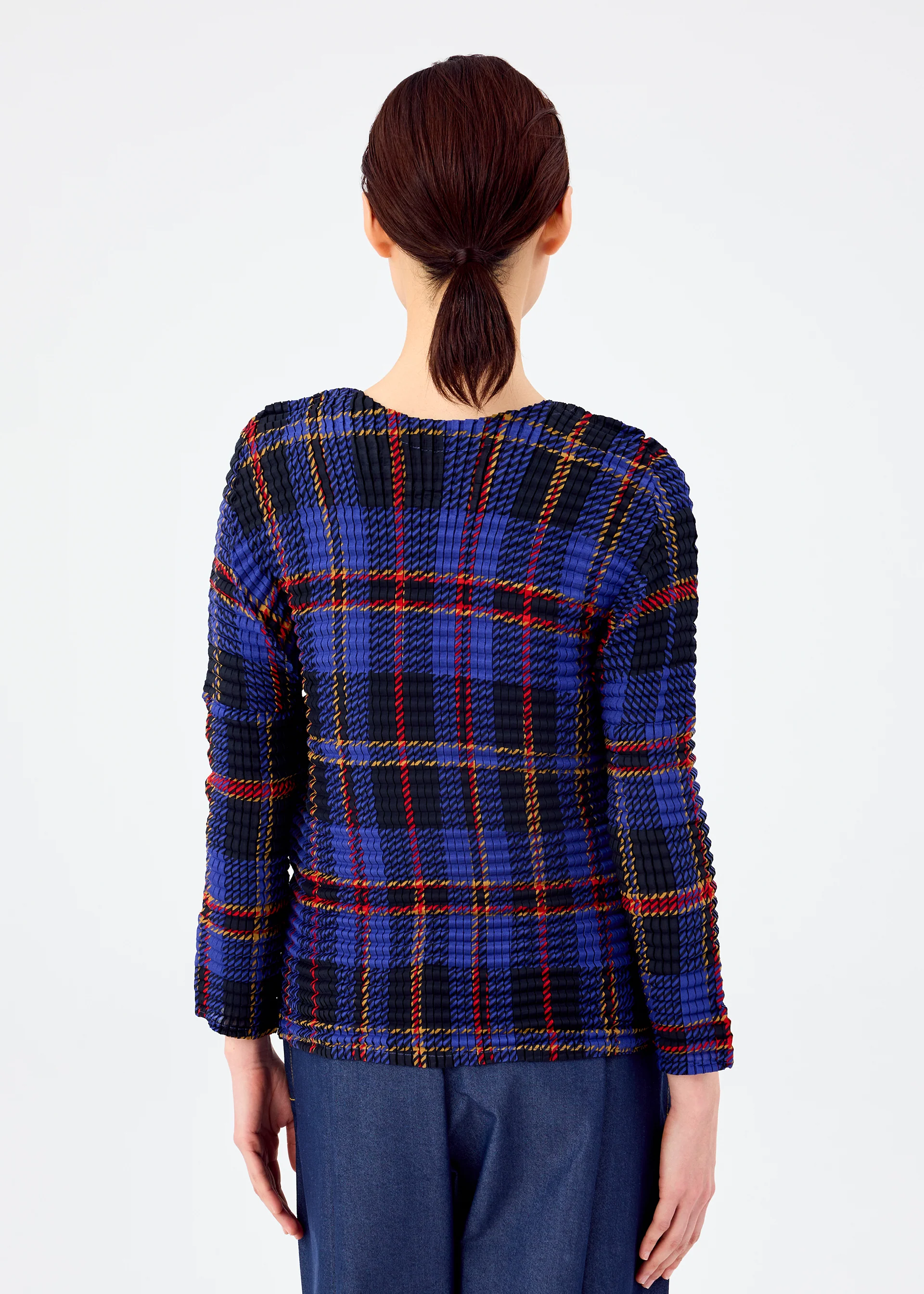 TARTAN CHECK PLEATS SHIRT
