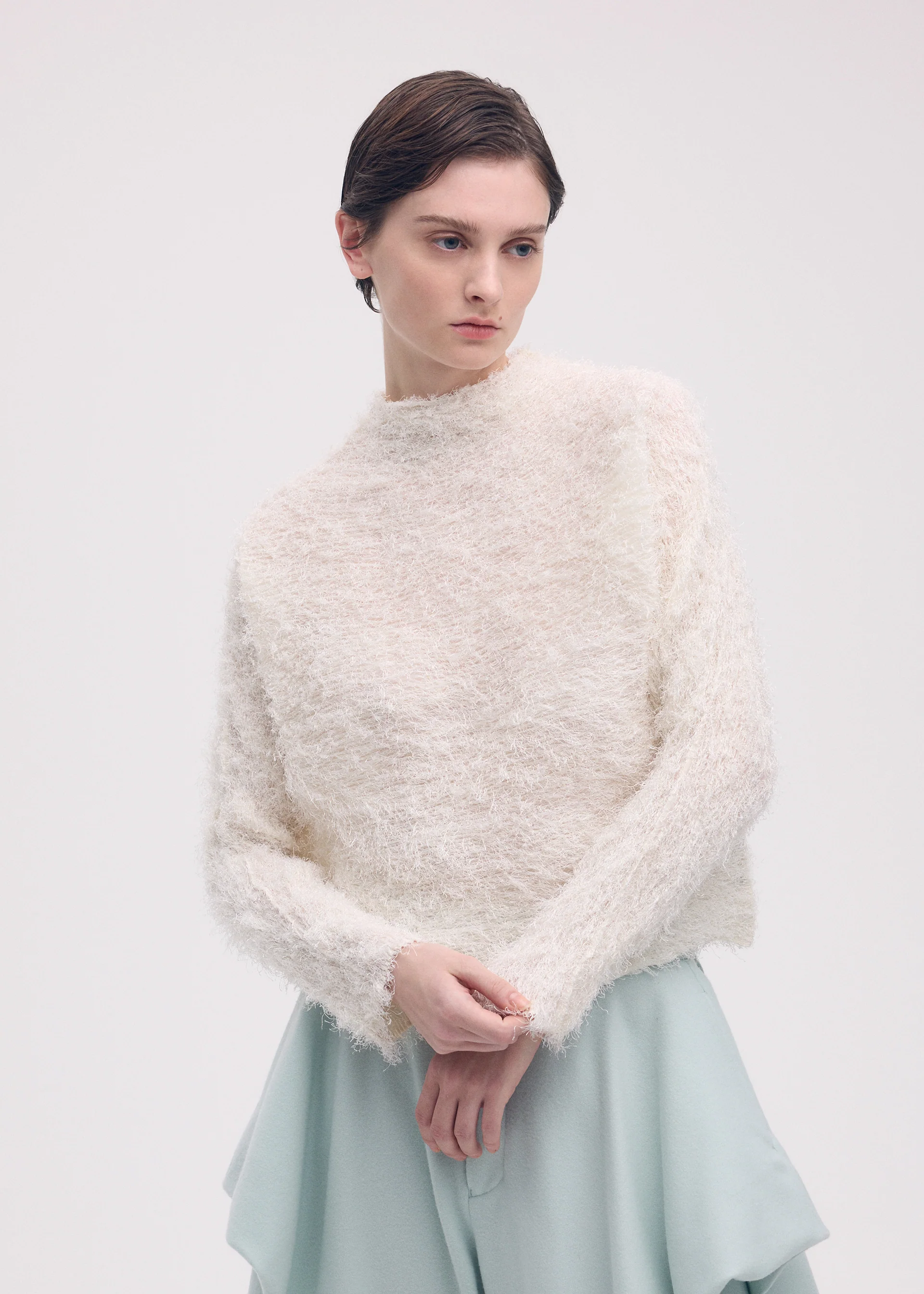 SHIFTED FUZZY PLEATS