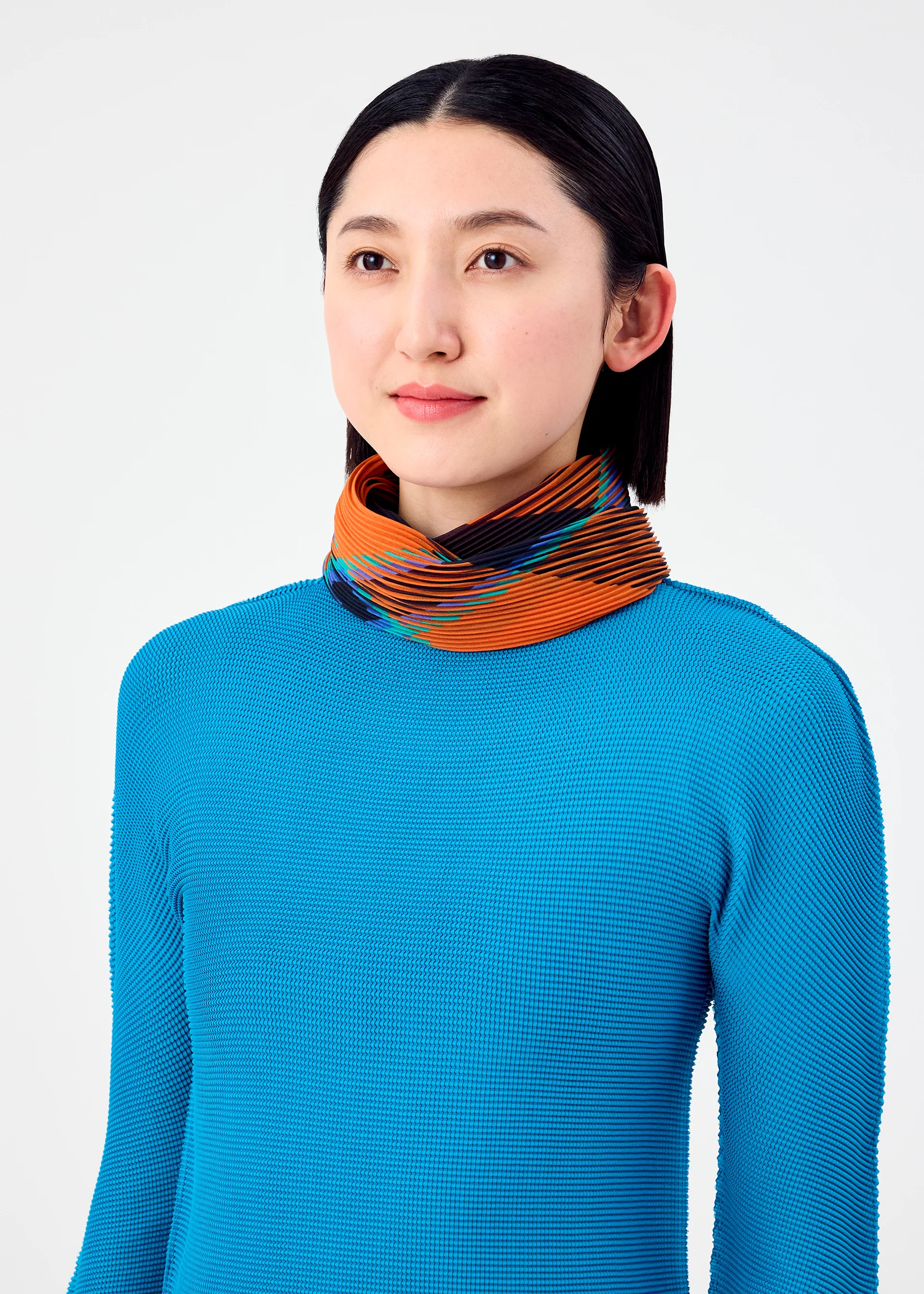 TARTAN CHECK PLEATS STOLE