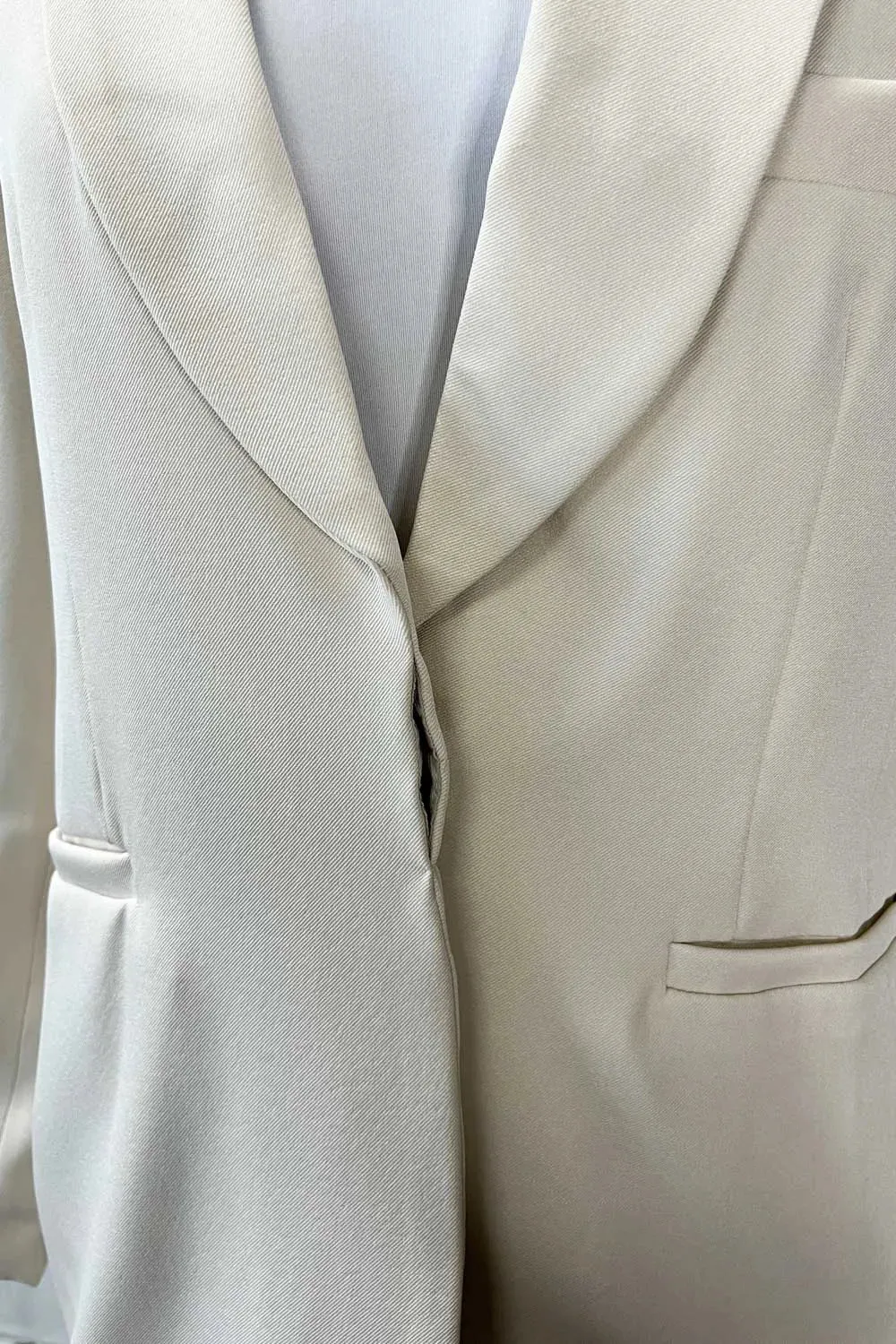Tie Waist Shawl Collar Single Button Long Sleeve Professional Boutique Fashion Blazer