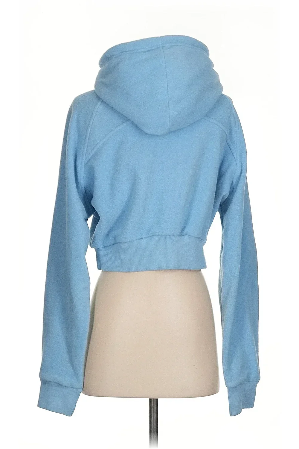 Cropped Zip Up Hooded Jacket Soft Fleece Brushed Scuba Hoodie