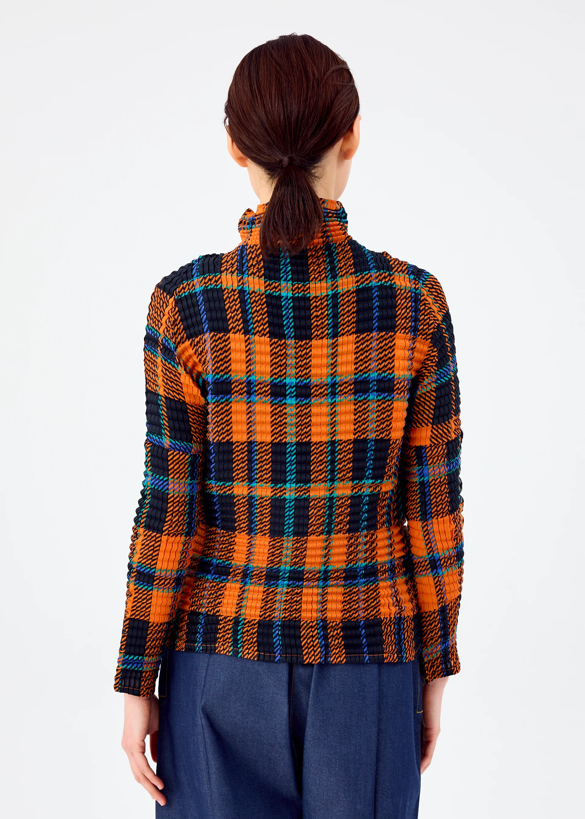 TARTAN CHECK PLEATS SHIRT