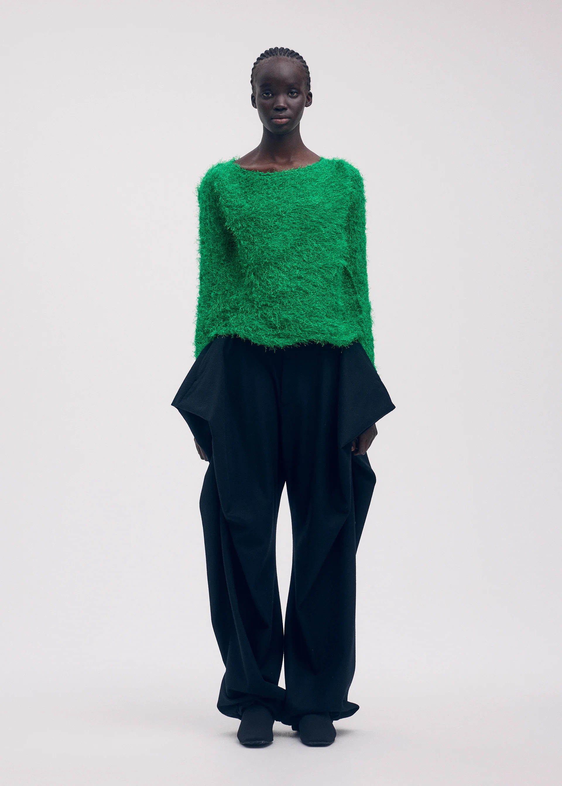 SHIFTED FUZZY PLEATS