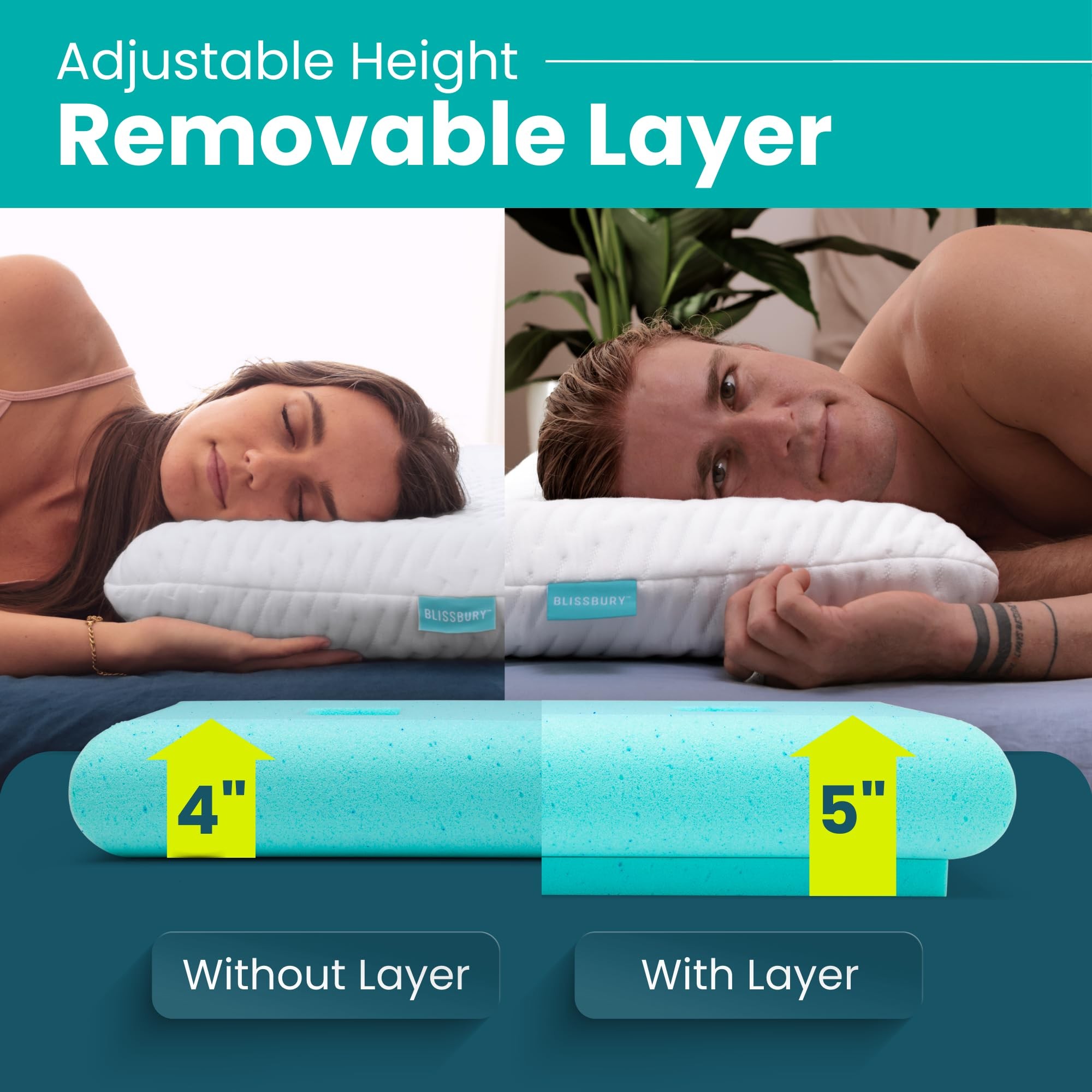 BLISSBURY Ear Pillow with Hole | Ear Piercing Pillow | Adjustable Memory Foam with for chondrodermatitis CNH | Piercing Pillow for Side Sleepers