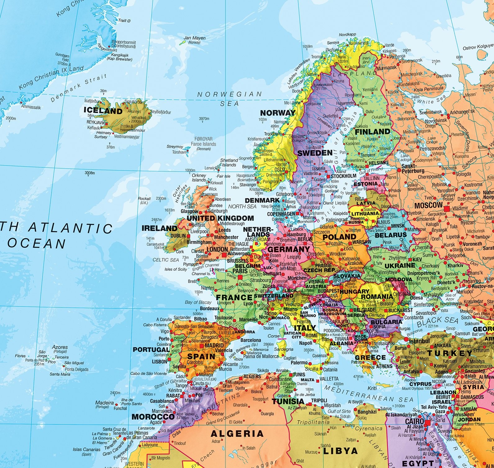 Maps International Giant World Map - Mega-Map Of The World - 46 x 80 - Fully Laminated - 2025 Updated