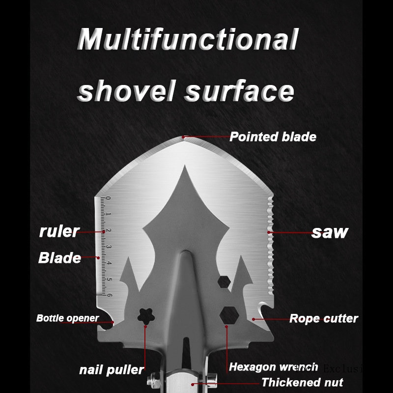 Multifunctional Outdoor Shovel Fishing Folding  Shovel