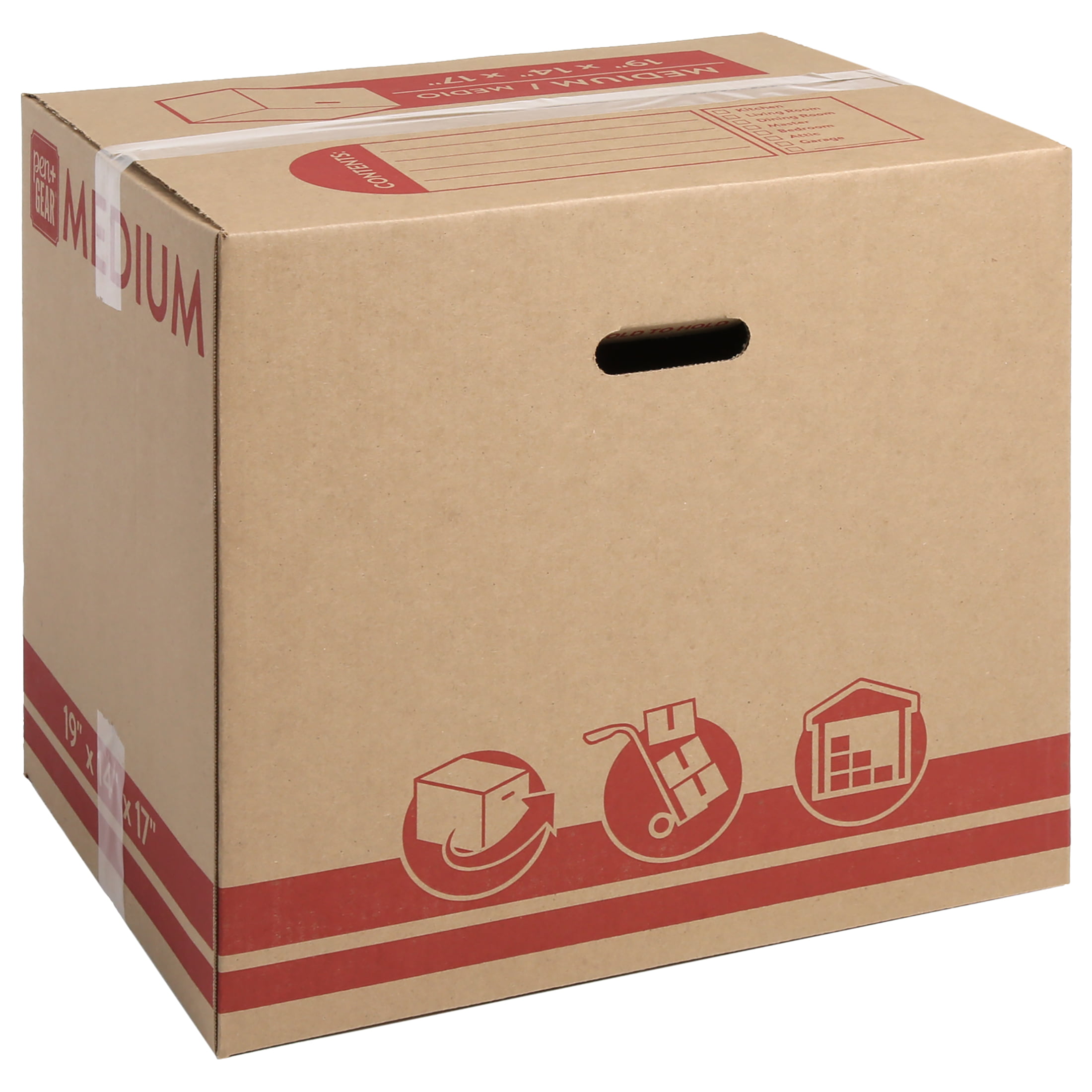 Pen+Gear Medium Recycled Packing Moving Storage Boxes, 19in.Lx14in.Wx17in.H, Kraft, 25 Count