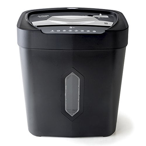 Aurora GB 12-Sheet Anti-Jam Crosscut Paper and Credit Card with 5.2-Gallon Wastebasket