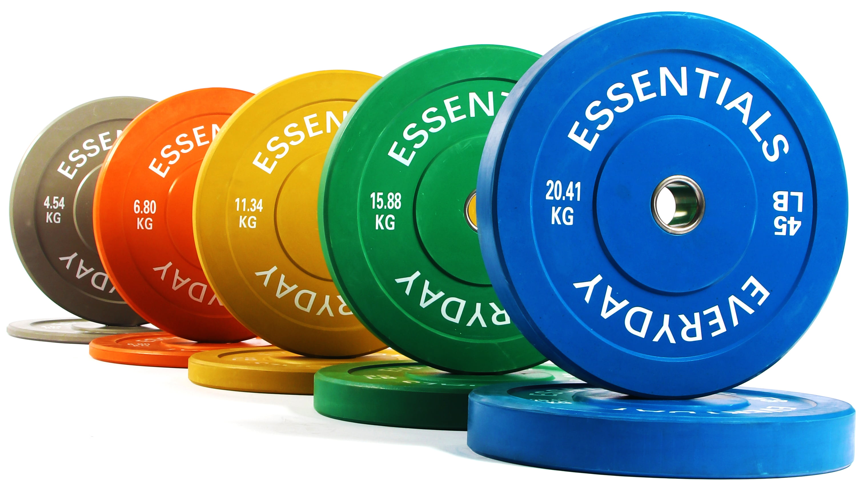 BalanceFrom Olympic Bumper Plate Weight Plate with Steel Hub, Color Coded, 260 lbs Set