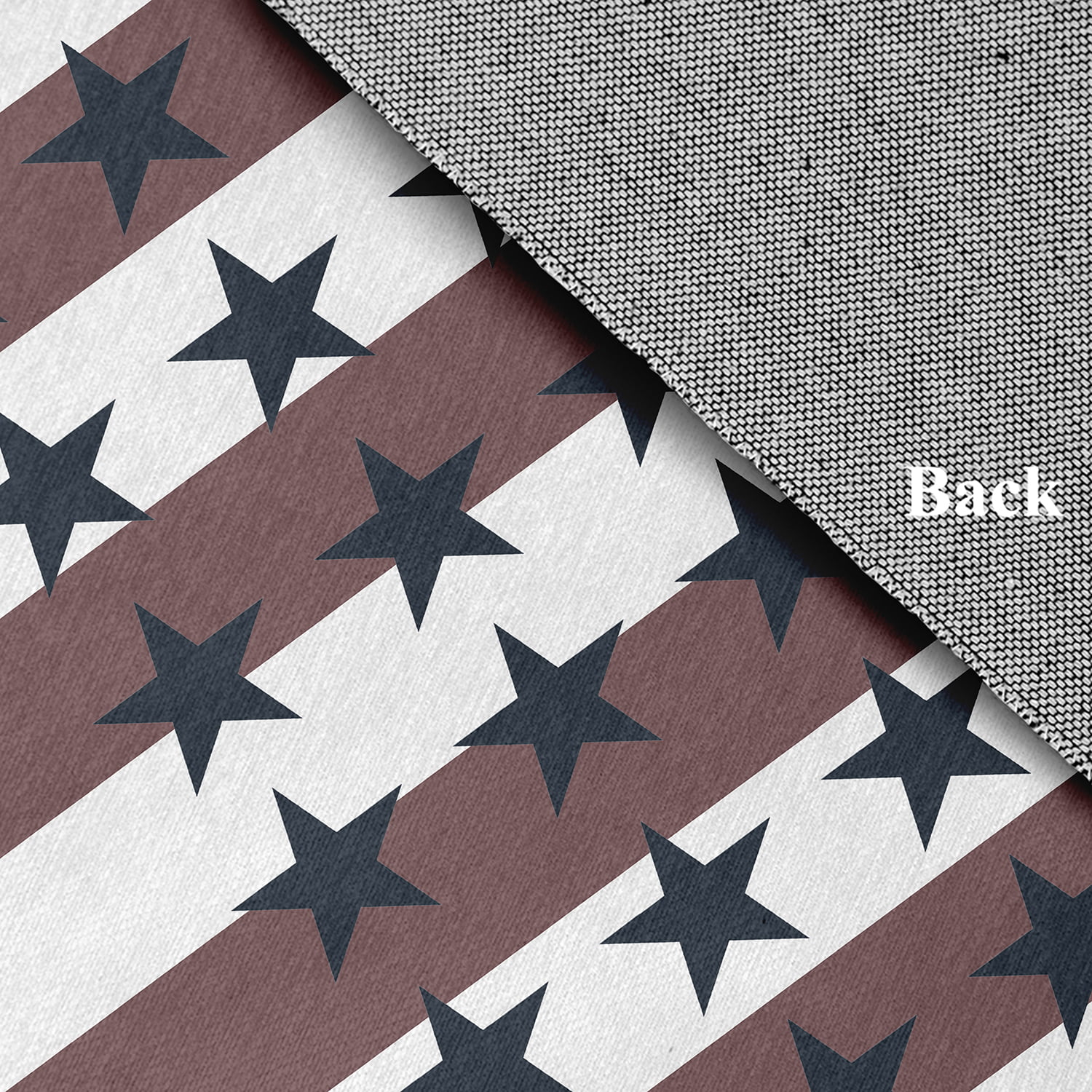4' x 6' Simply Daisy Stars and Stripes with Words Americana Chenille Area Rug, Blue-Red