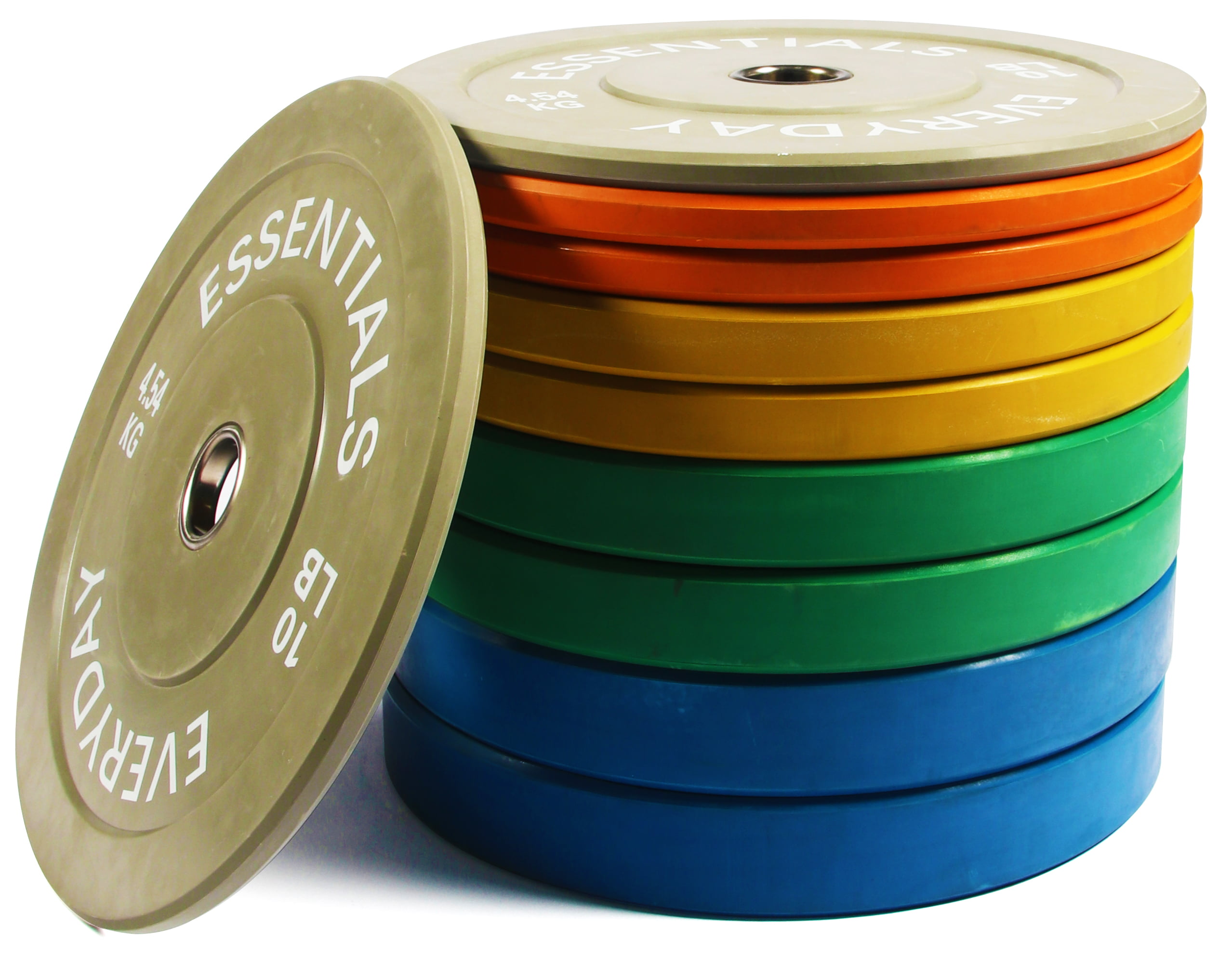 BalanceFrom Olympic Bumper Plate Weight Plate with Steel Hub, Color Coded, 260 lbs Set