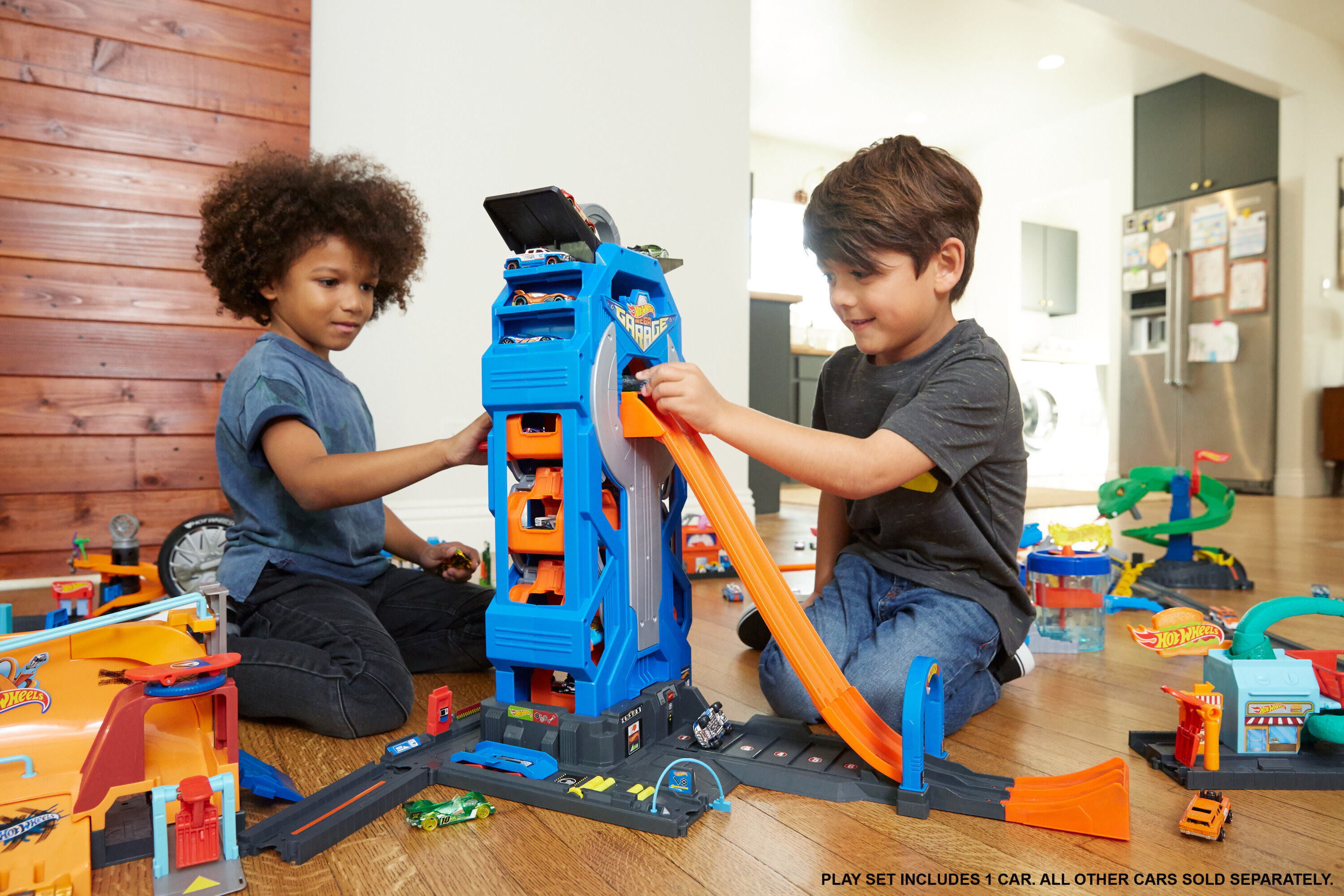 Mega Garage Toy Car Track & Playset, Stores 35+ 1:64 Scale Vehicles