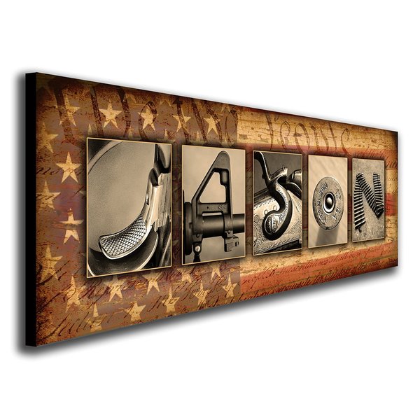 Personalized Firearm Name Canvas Wall Art, Live Previews, Choose Each Photo, Multiple Options