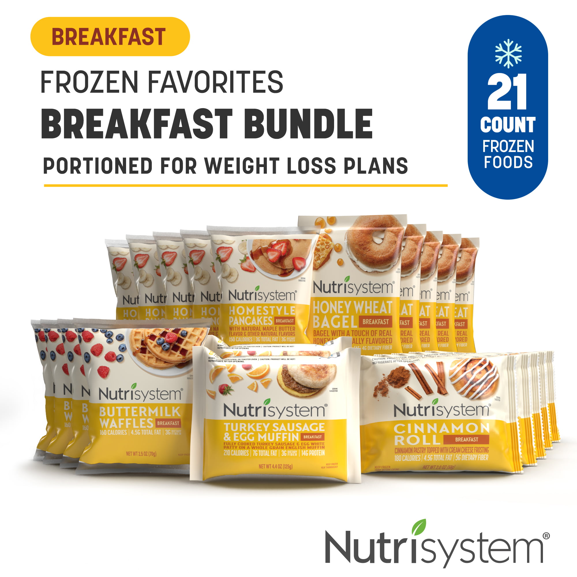 Nutrisystem Frozen Breakfast Bundle: Support Your Weight Loss with Convenient Breakfasts (21 Count)