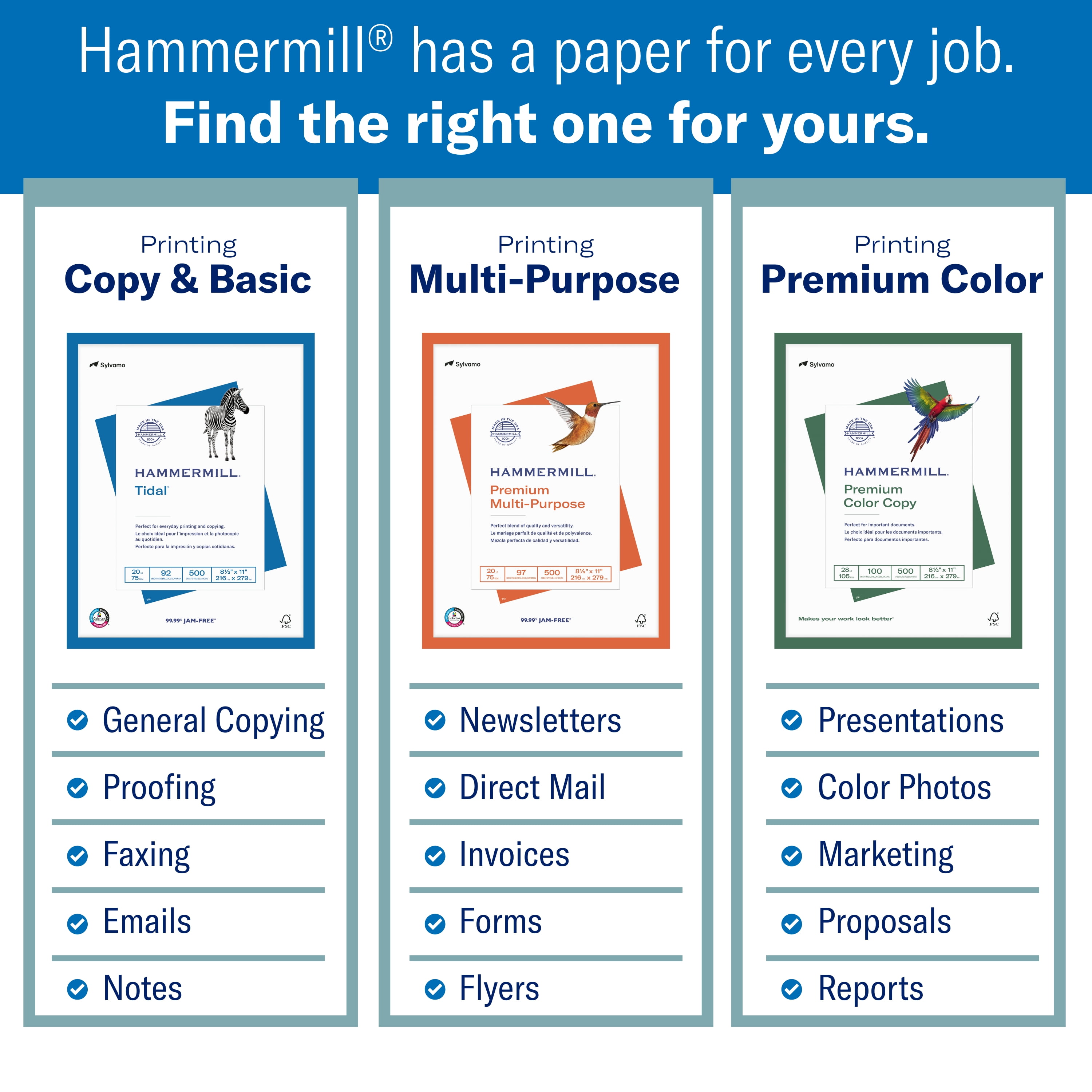 Hammermill 20 lb., Premium Multipurpose Copy Paper, 8.5