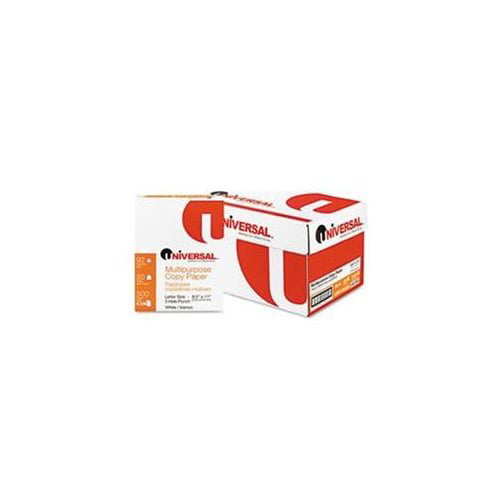 Universal Copy Paper, 92 Bright, 3-Hole, 20 lb Bond Weight, 8.5 x 11, White, 500 Sheets/Ream, 10 Reams/Carton