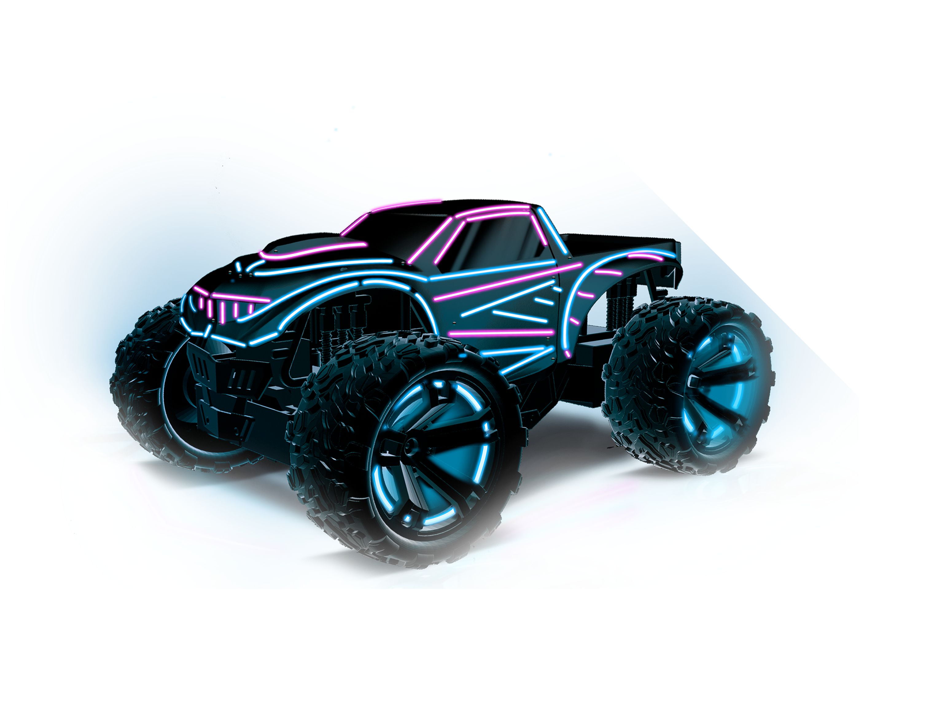 LumiTEK R/C - Neon Giant Truck - Customizable LED Piping- 2.4 GHz 1:10 Scale Remote Control Car - Ages 8+