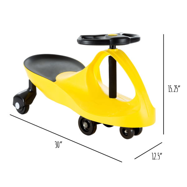 Lil' Rider Outdoor Wiggle Car Ride on Toy for Kids 3 Years and Up (Yellow)