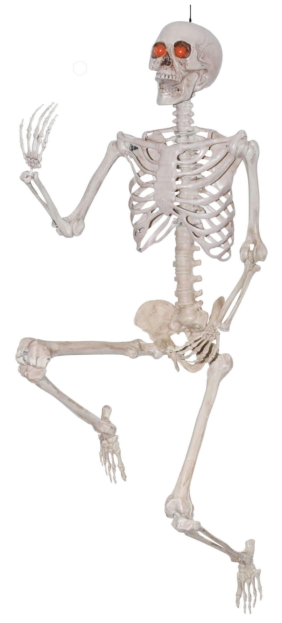 84-inch Tall Plastic Posable Skeleton in Bone Color Way to Celebrate Halloween Décor