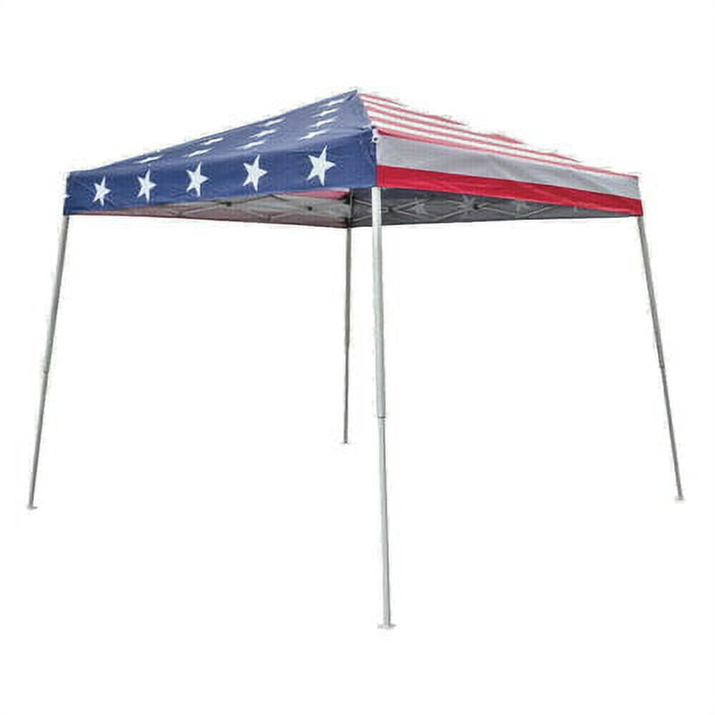 Impact Canopy 10 x 10 Pop Up Canopy Tent, Instant Slant Leg Portable Shade Tent with Carrying Bag, American Flag