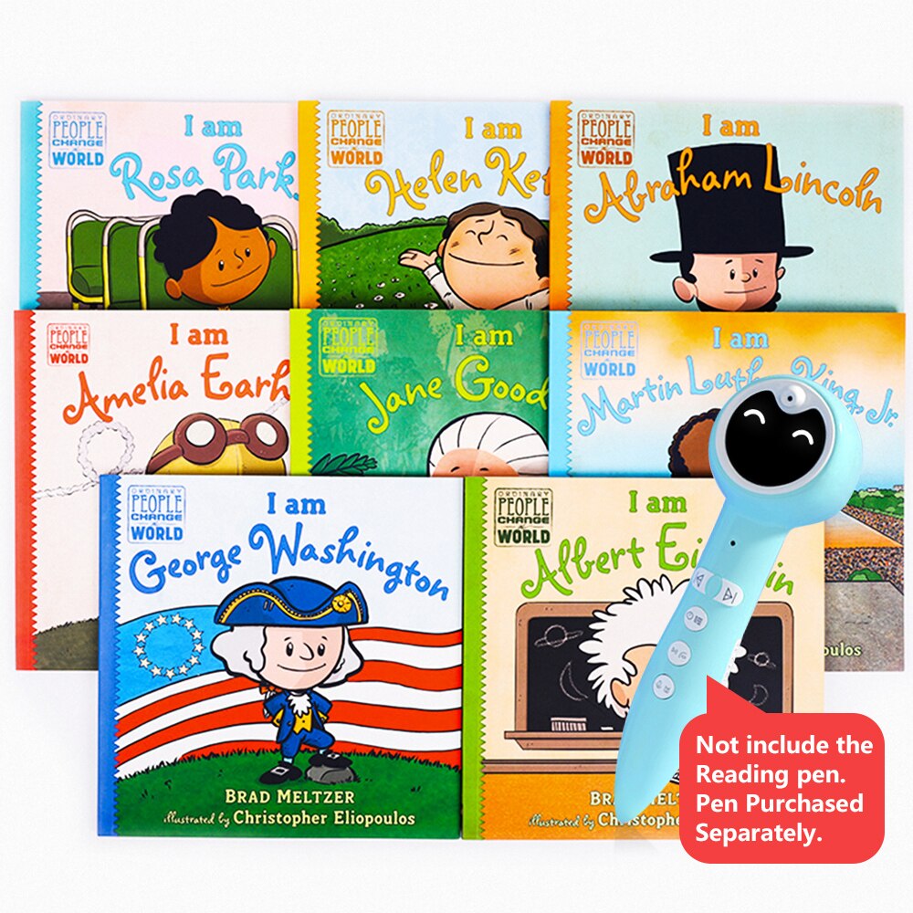 8 Books/set Ordinary People Change The World In English Picture Story Reading Books for Children Early Educaction
