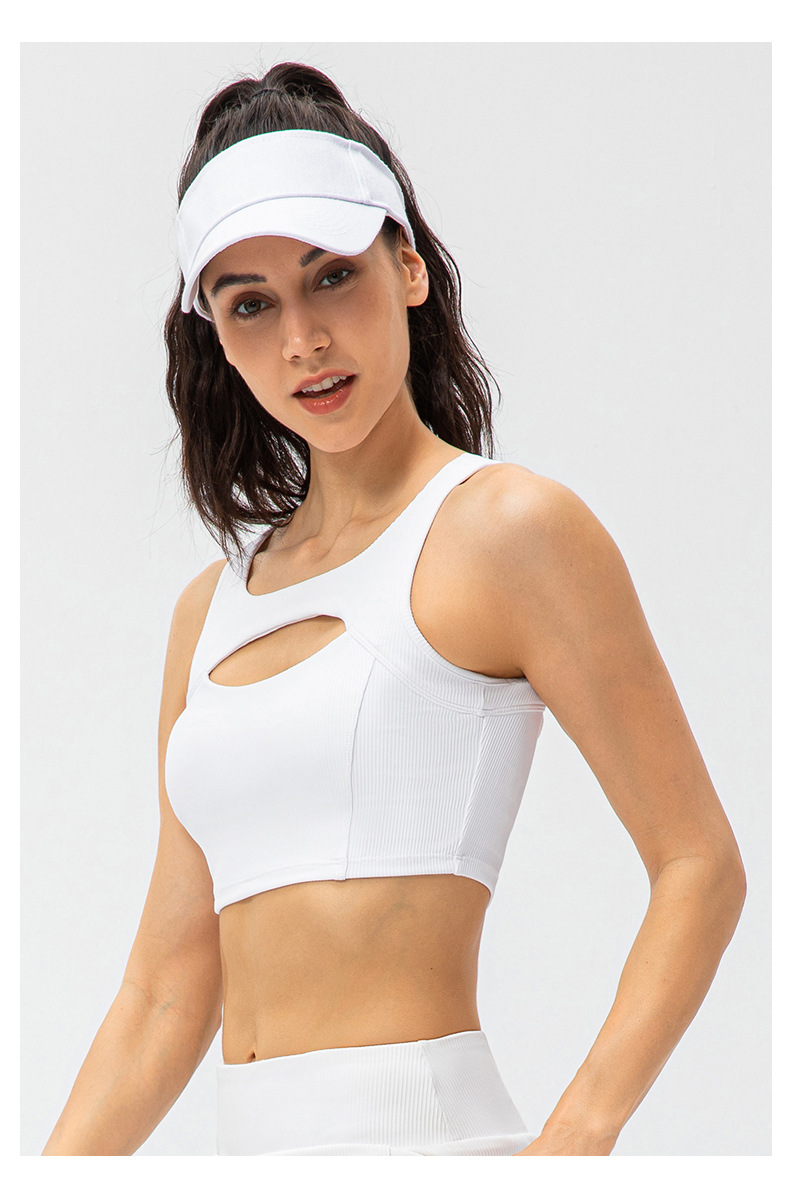 Women's yoga fitness bra with hollow cutouts, sexy design, padded bra, shockproof running sports bra vest