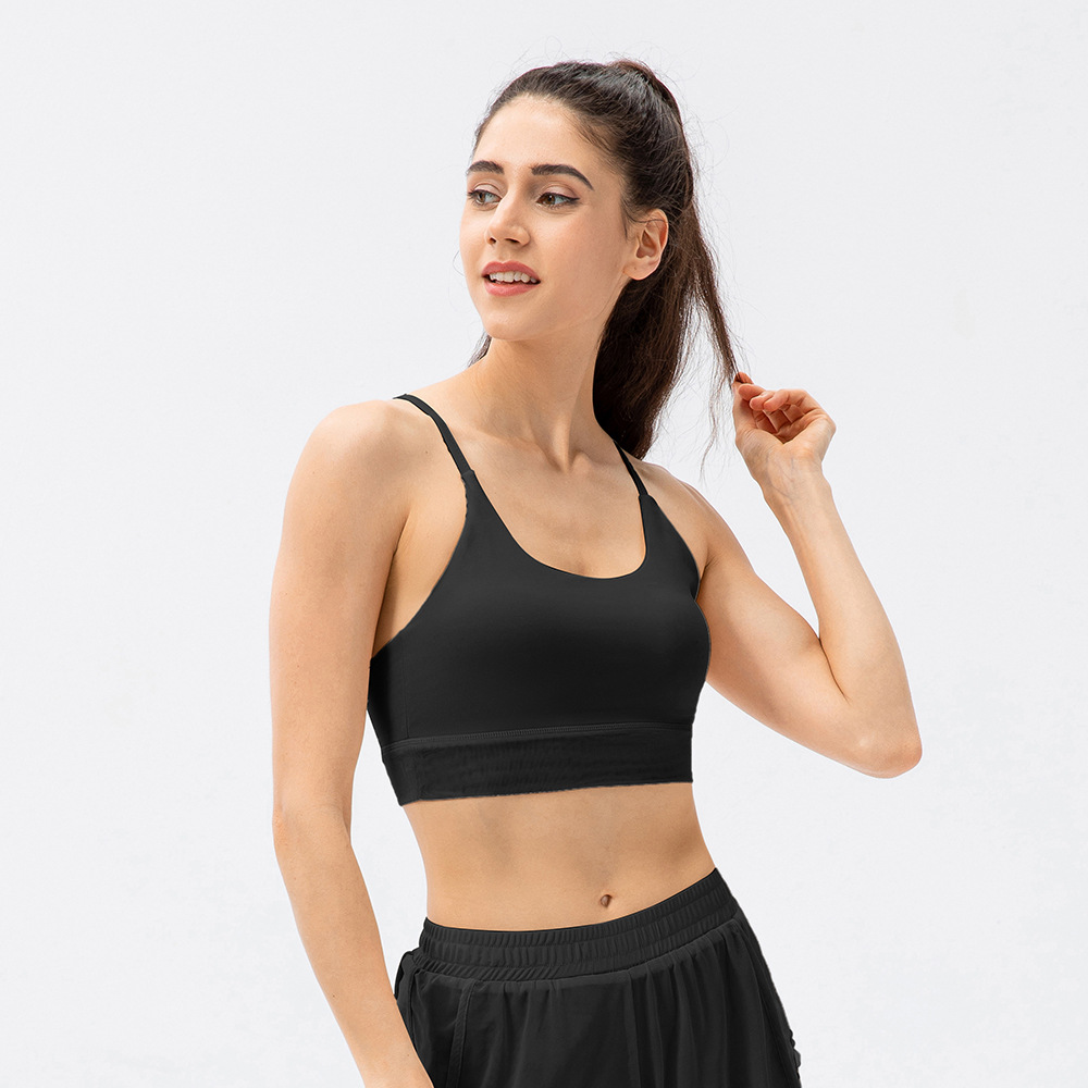 Yoga bra, one-piece padded sports vest, nude feel, medium intensity fitness underwear