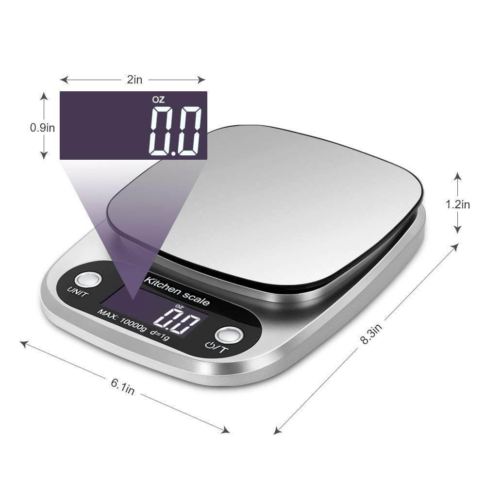 Qozent Food Scale, 22lb Digital Kitchen Scale Weight Grams and oz