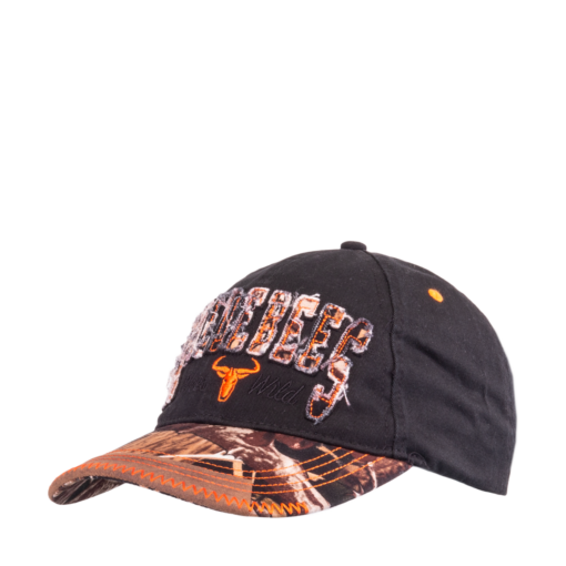 Wildebees Mens Raw Edge Applique Cap Washed Black Sekelbos