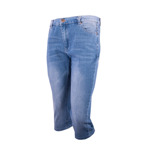Wildebees Ladies Stretch Denim Capri Light Blue Sandblast