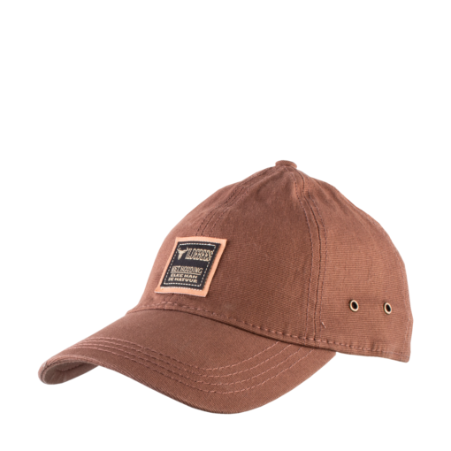 Wildebees Mens Loslit Distress Oxford Canvas Chocolate Cap