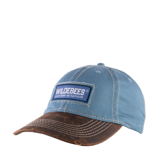 Wildebees Mens Loslit Frayed Applique Washed Airforce and Chocolate Oilskin Cap