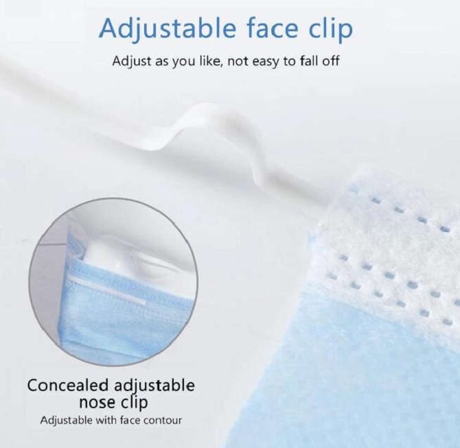 50pcs Disposable 3-Layer Non-woven Breathable Earloop Face Mask