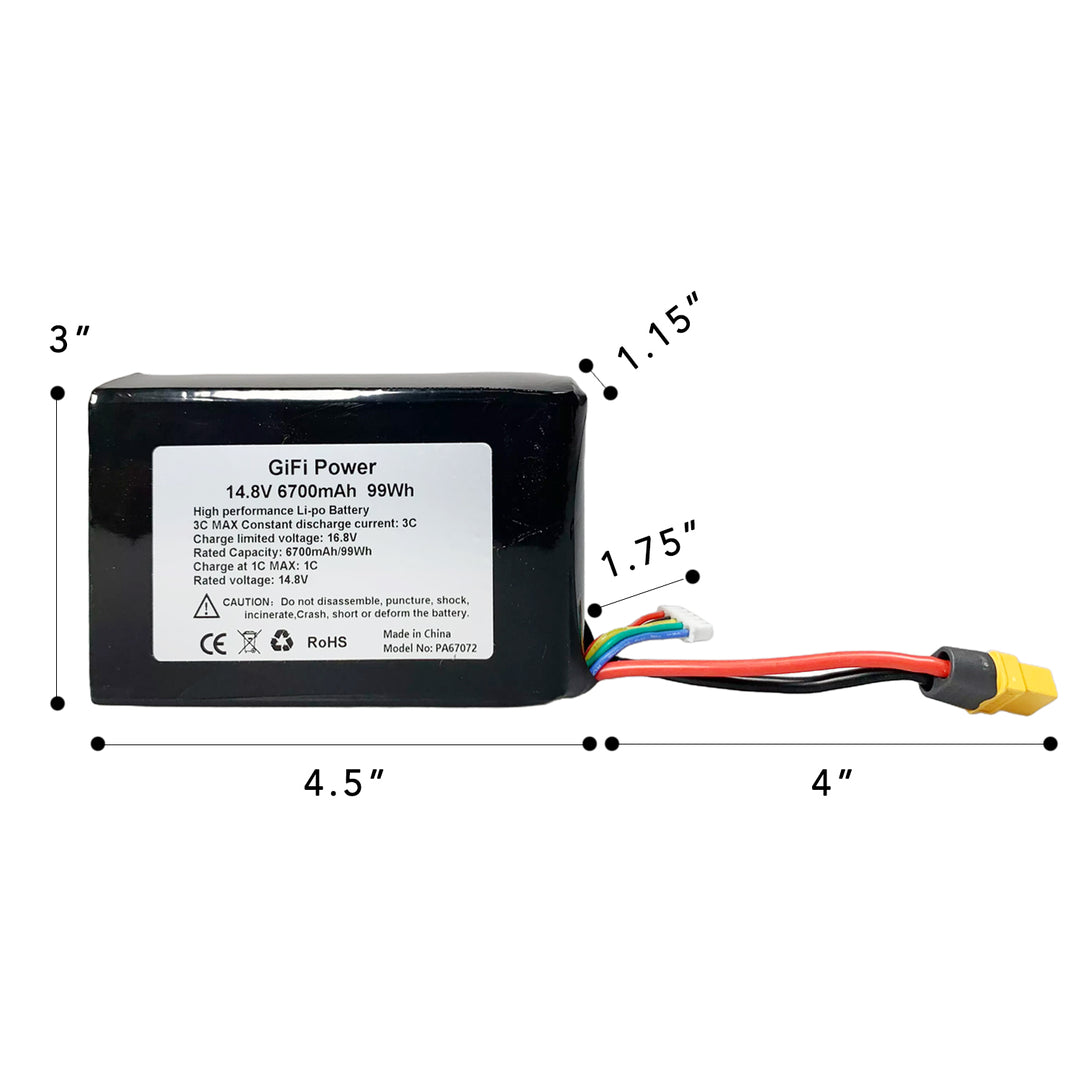 14.8V 6700mAh Battery For Parrot Bluegrass Drone