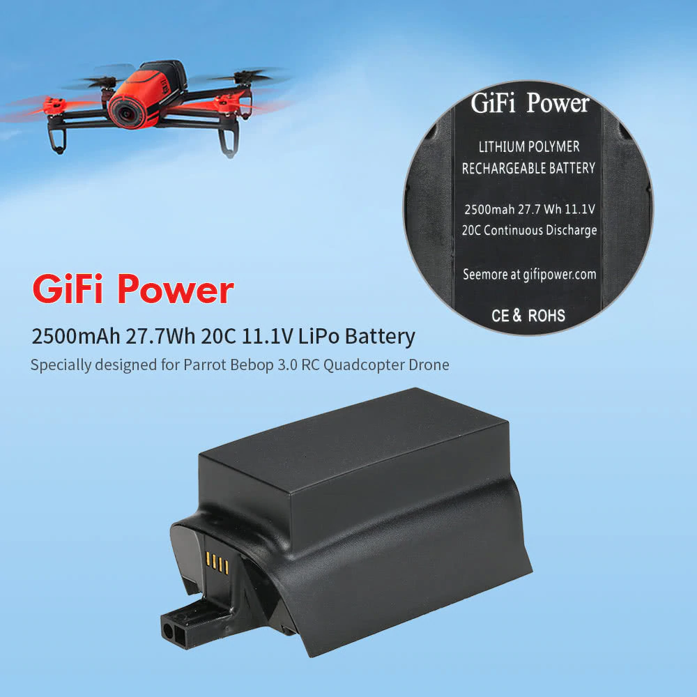 11.1V 2500mAh Drone Lipo Battery For Parrot Bebop Drone 3.0
