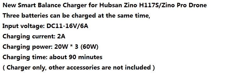 60W 3-IN-1 Balance Fast Charger Charging Hub for Hubsan ZINO H117S / ZINO PRO RC Drone