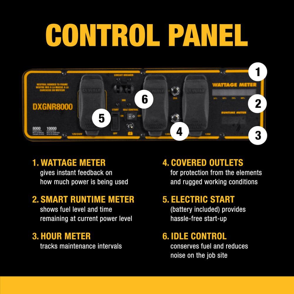 DEWALT 8000Watt Electric Start GasPowered Portable Generator with