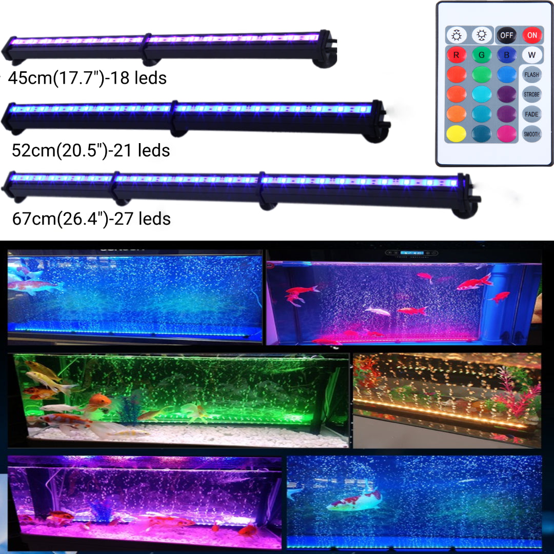 Ridgeyard Aquarium Air Bubble Lights RGB LED Submersible 16 Colors Fish