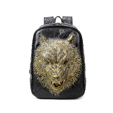 Backpack Embossed Wolf Head