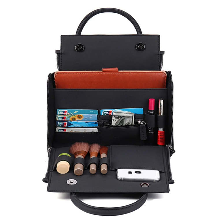 Women Solid Cosmetic Handbag Capacity Bag