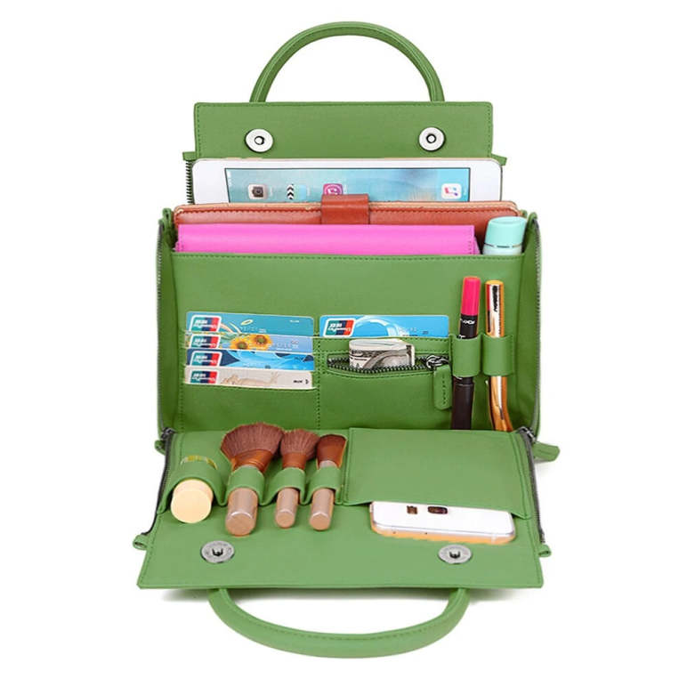Women Solid Cosmetic Handbag Capacity Bag