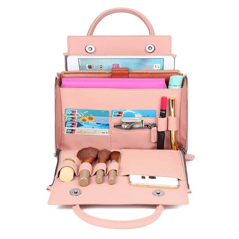Women Solid Cosmetic Handbag Capacity Bag